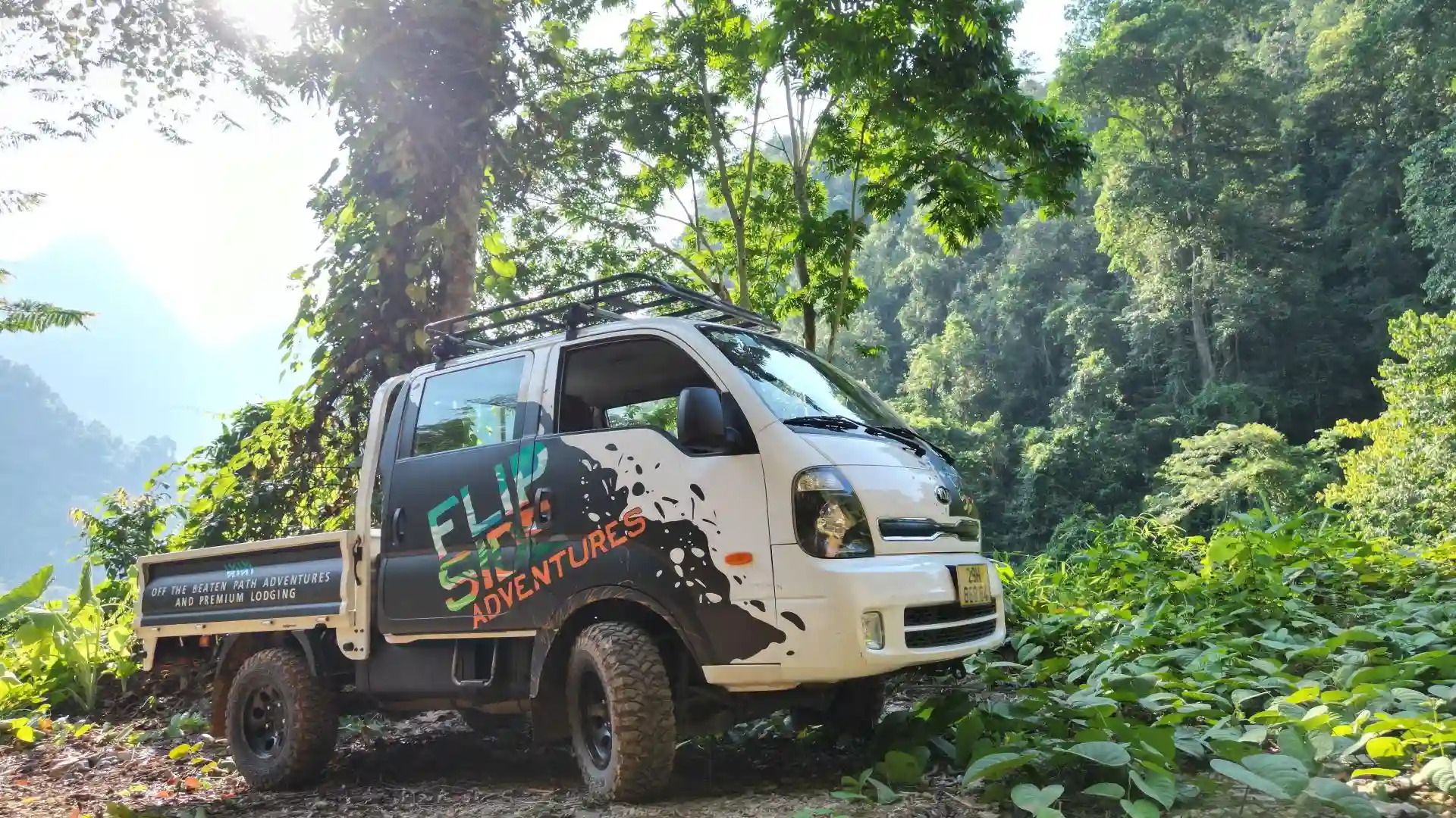 The Flipside 4x4 on a jungle trail in Ha Giang
