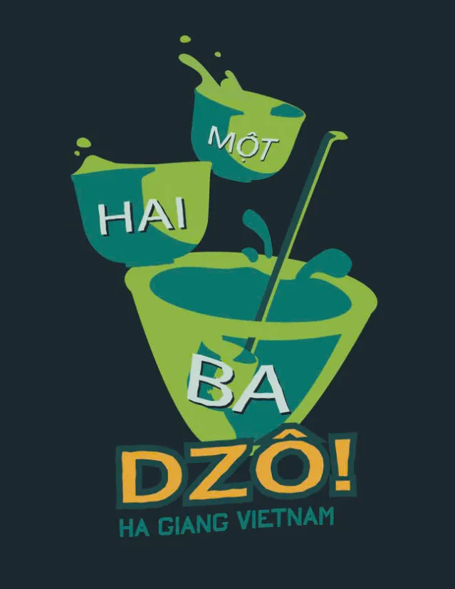 The print on the Mot Hai Ba Dzo stubbie holder