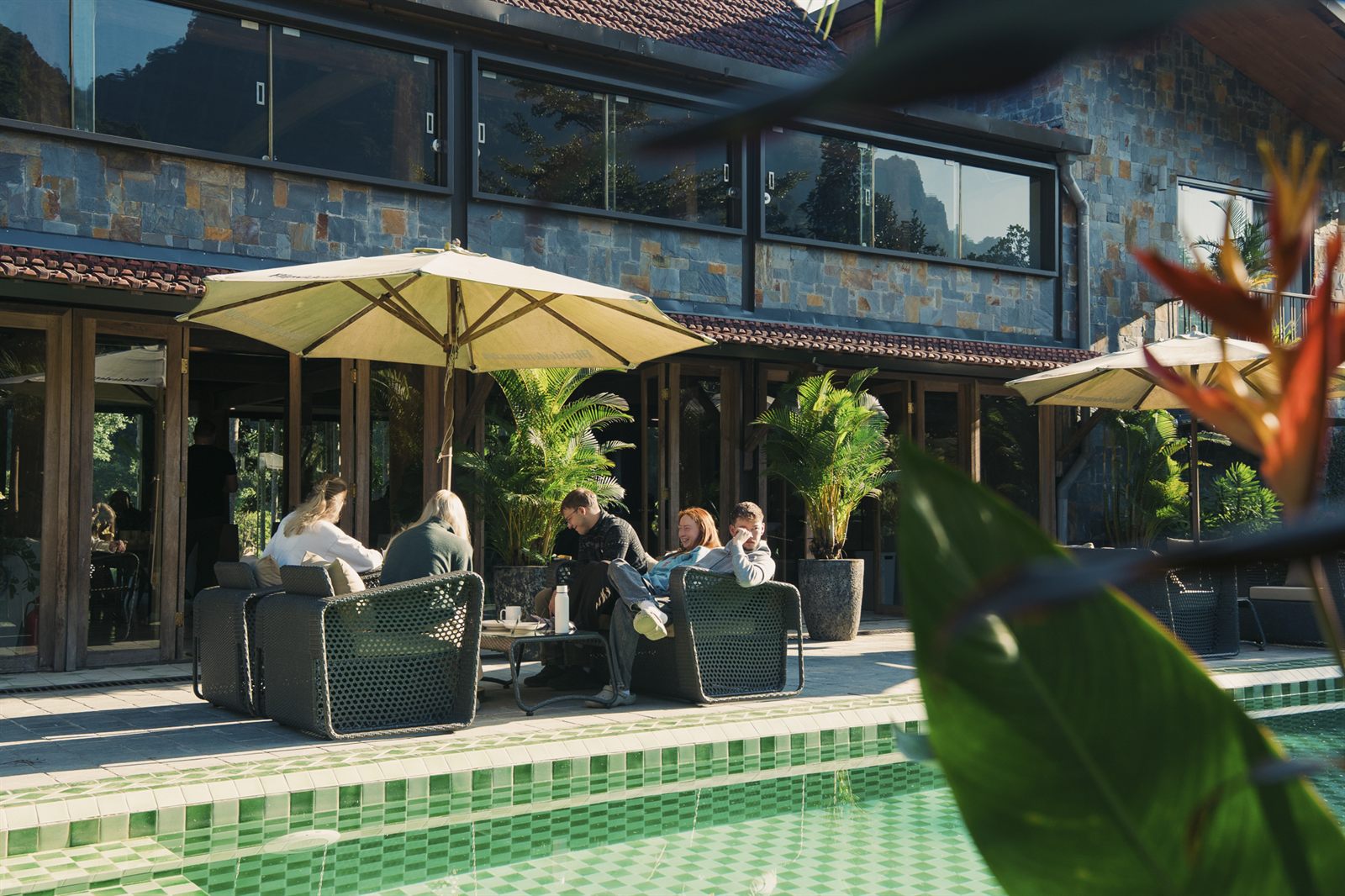 Seating beside the pool