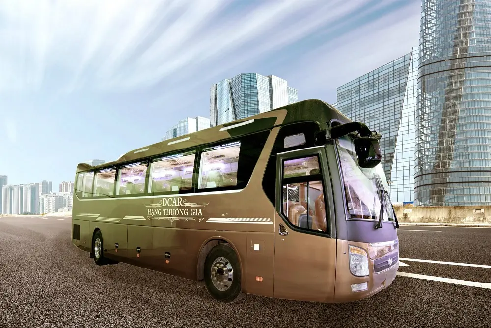 A sleeper coach of the kind that runs to Ha Giang